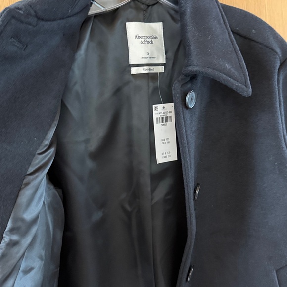 Abercrombie and Fitch Short Cropped Wool-Blend Coat Black Color Size Small - Picture 5 of 11